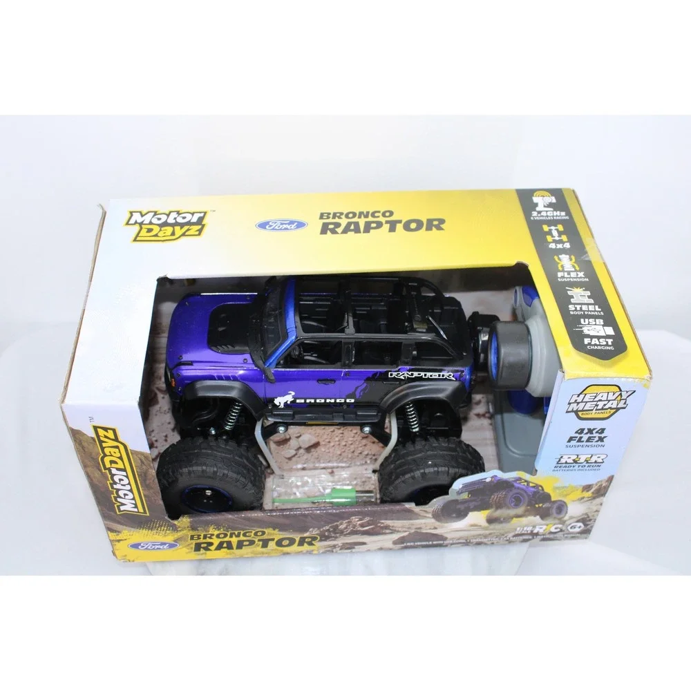MotorDayz Ford Bronco Raptor RC Truck 1:18 Scale 4x4 Heavy Metal Purple
